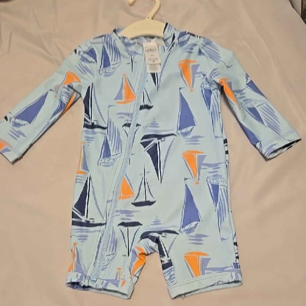 Carter's Baby Romper with Sailboat Design